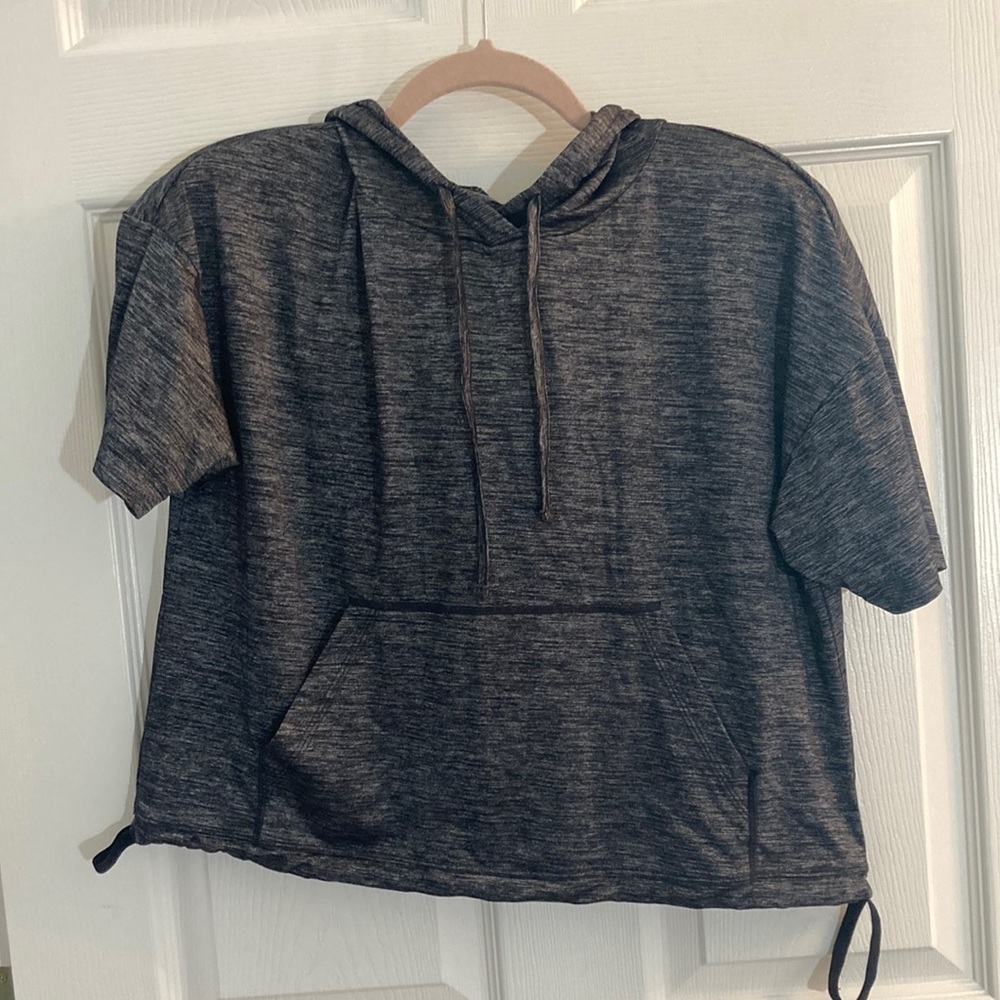 Cropped Metalic Hoodie- COPY